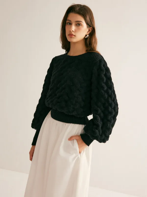 Crew Neck Cloud Sweater sold by COMMENSE