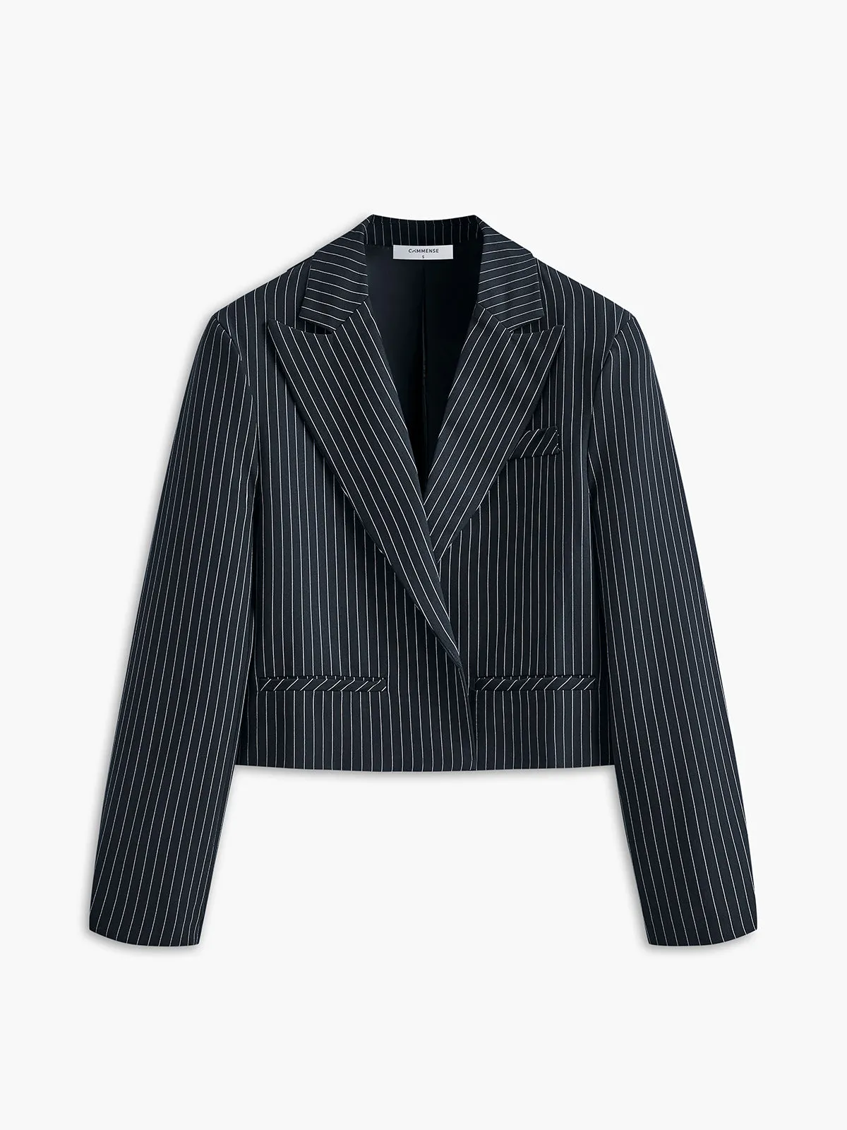 Pinstripe Short Lapel Blazer sold by COMMENSE