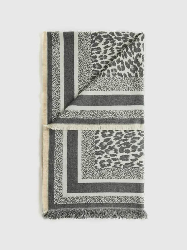 Utility Printed Tassel Scarf sold by COMMENSE