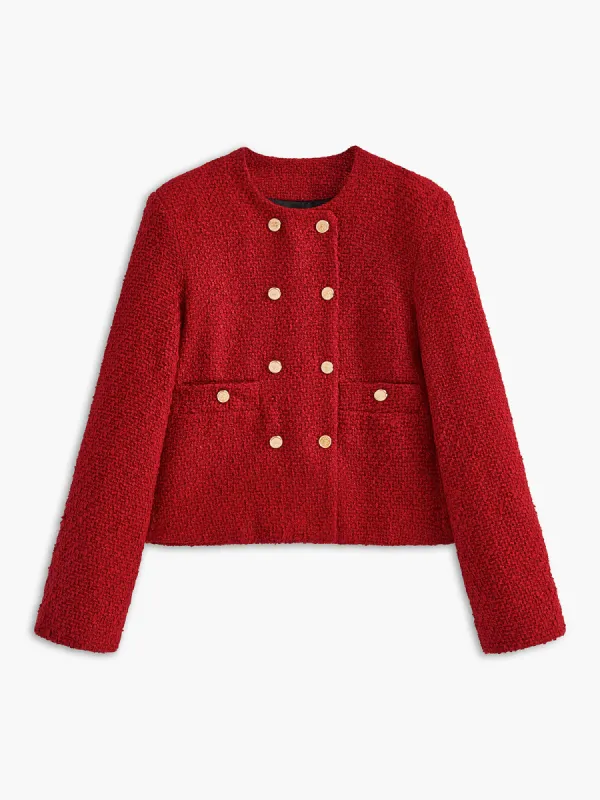 Elegant Button Tweed Jacket sold by COMMENSE