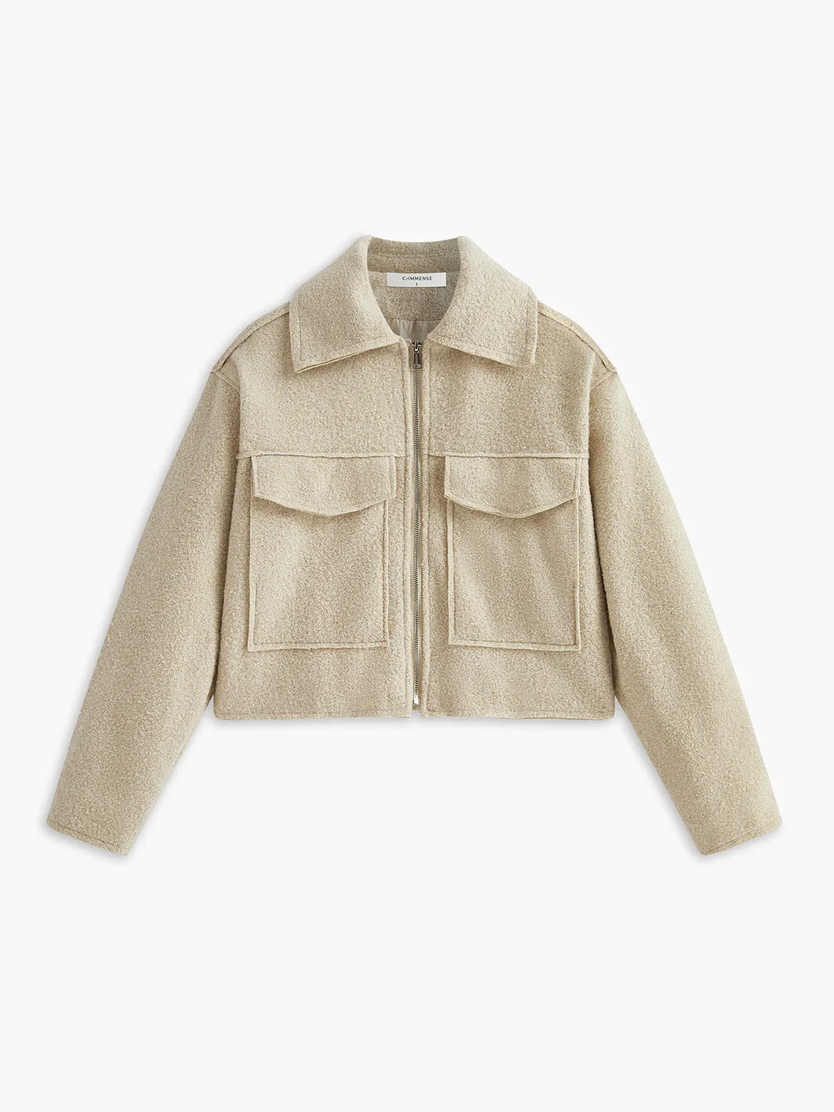 Flap-Pockets Tweed Jacket sold by COMMENSE