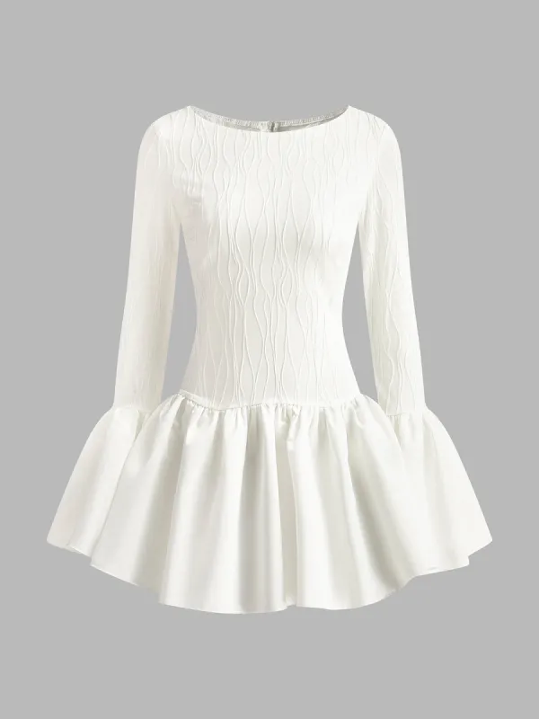 Piping Pleated Zipper Dress sold by COMMENSE