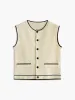 Casual Contrast Trim Sweater Vest sold by COMMENSE