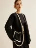 Contrast Binding Belted Pockets Sweater sold by COMMENSE