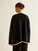 Contrast Binding Belted Pockets Sweater sold by COMMENSE