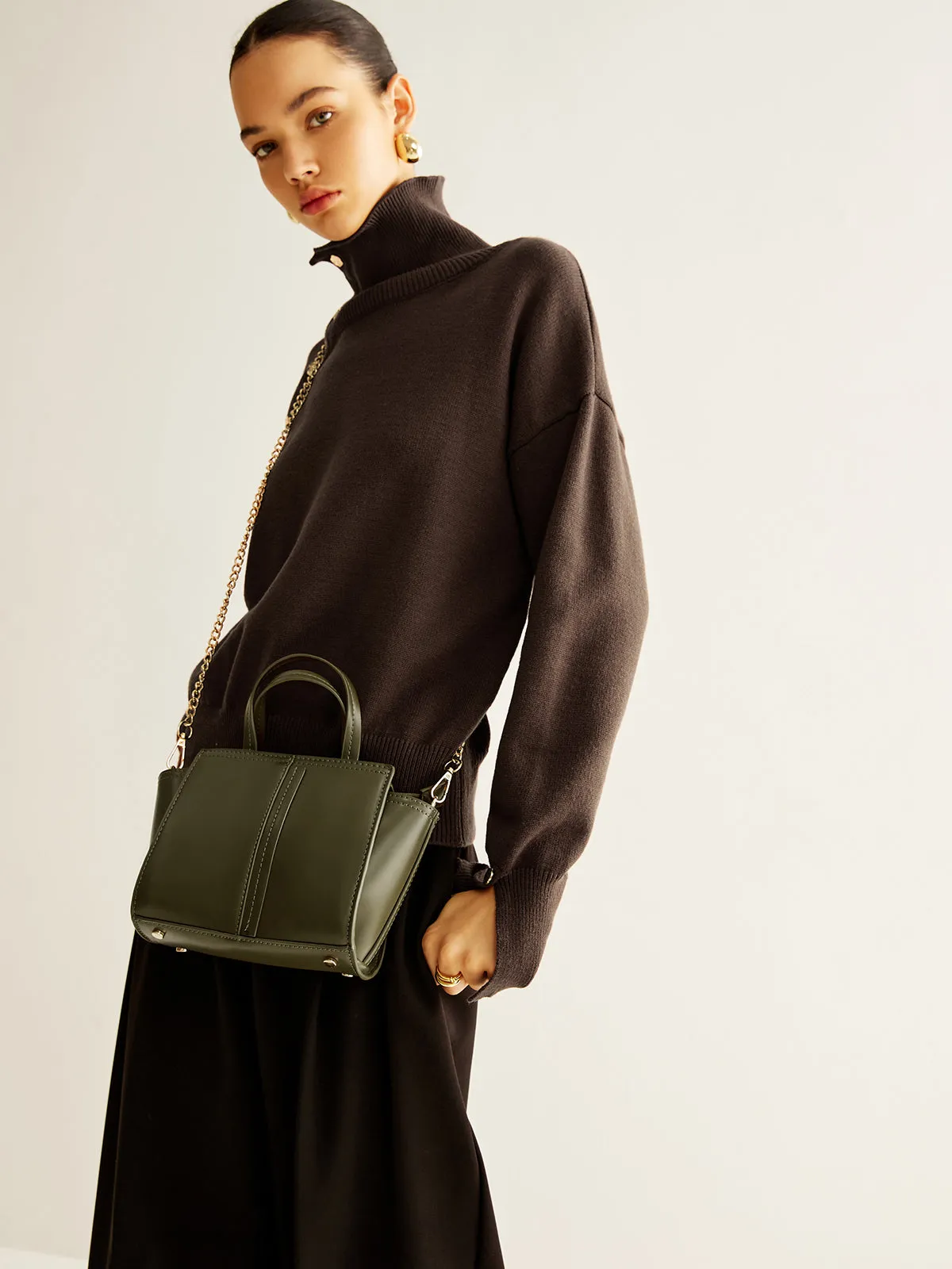 Vintage Two Way Zipper Handbag sold by COMMENSE product image thumbnail 2