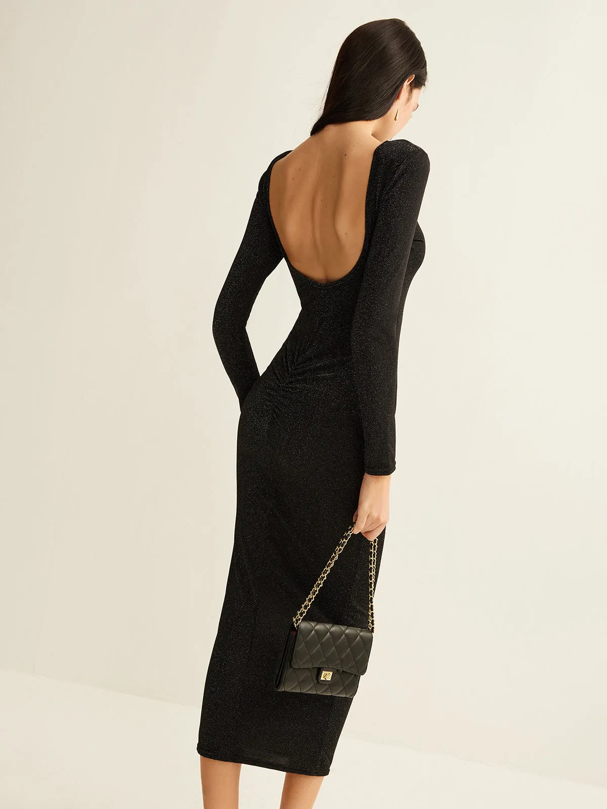 Backless Sequin Slim Dress sold by COMMENSE