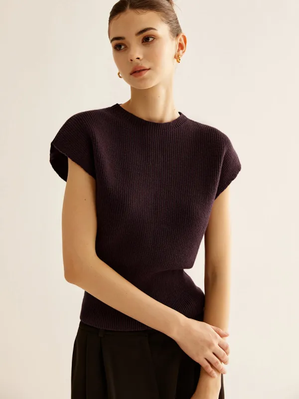 Ribbed Cinched Sweater Vest sold by COMMENSE