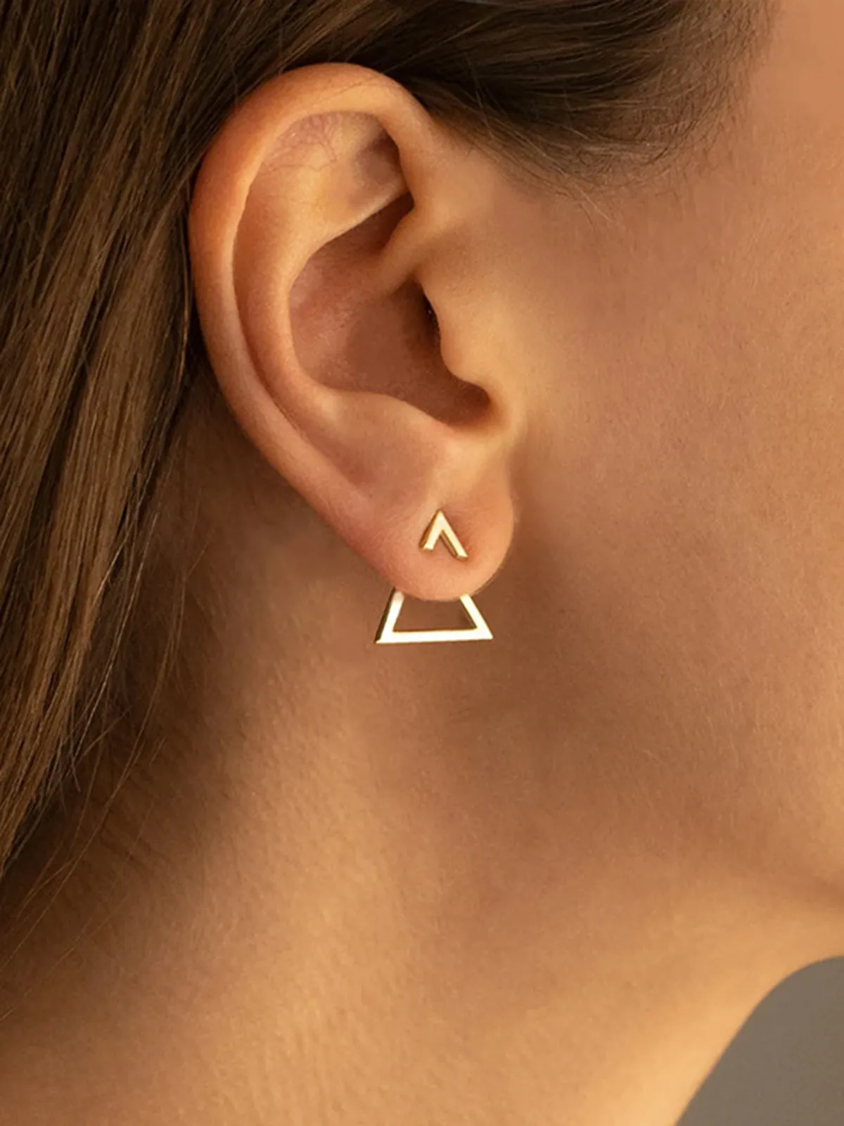 Triangle Stud Earrings sold by COMMENSE