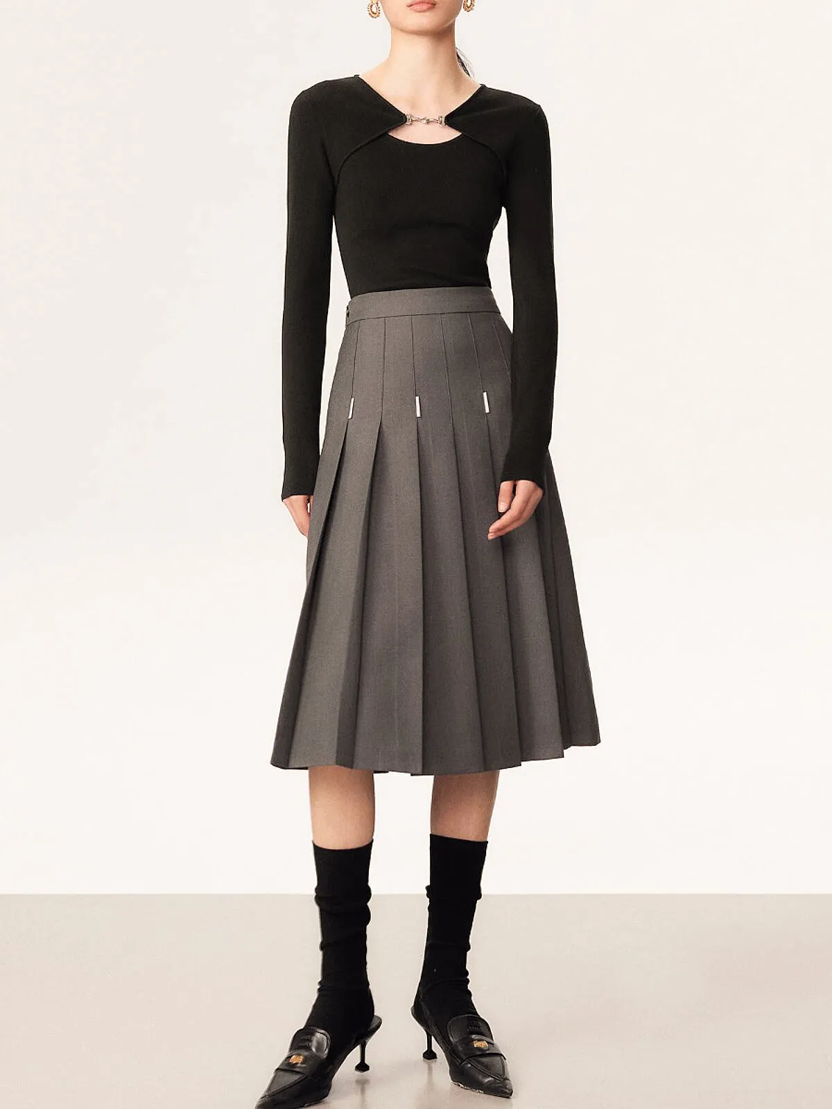 Metal Decor Cutout Slim T-Shirt sold by COMMENSE product image thumbnail 2