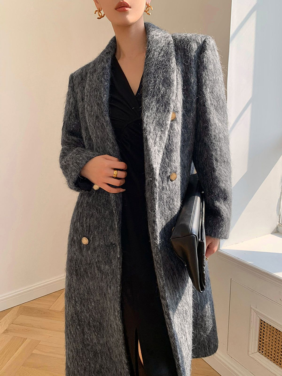 Tweed Double-Breasted Coat sold by COMMENSE