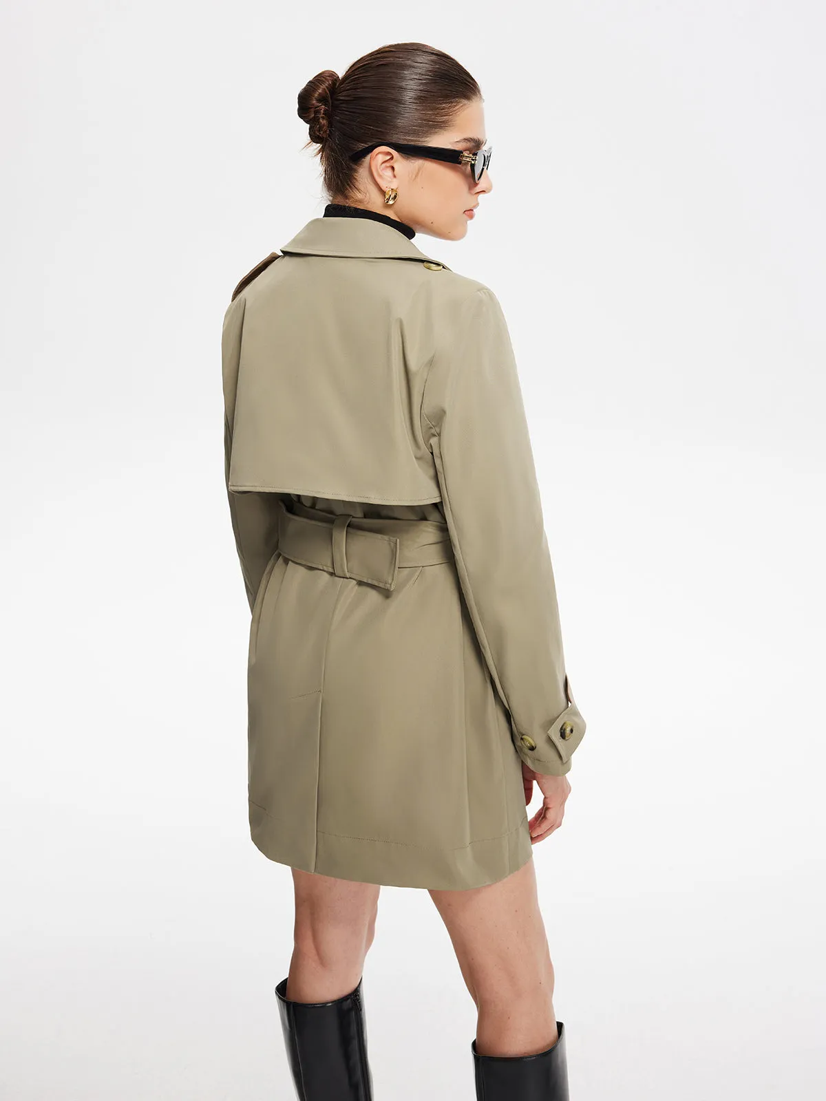 Wide-Belted Lapel Trench Coat sold by COMMENSE product image thumbnail 5