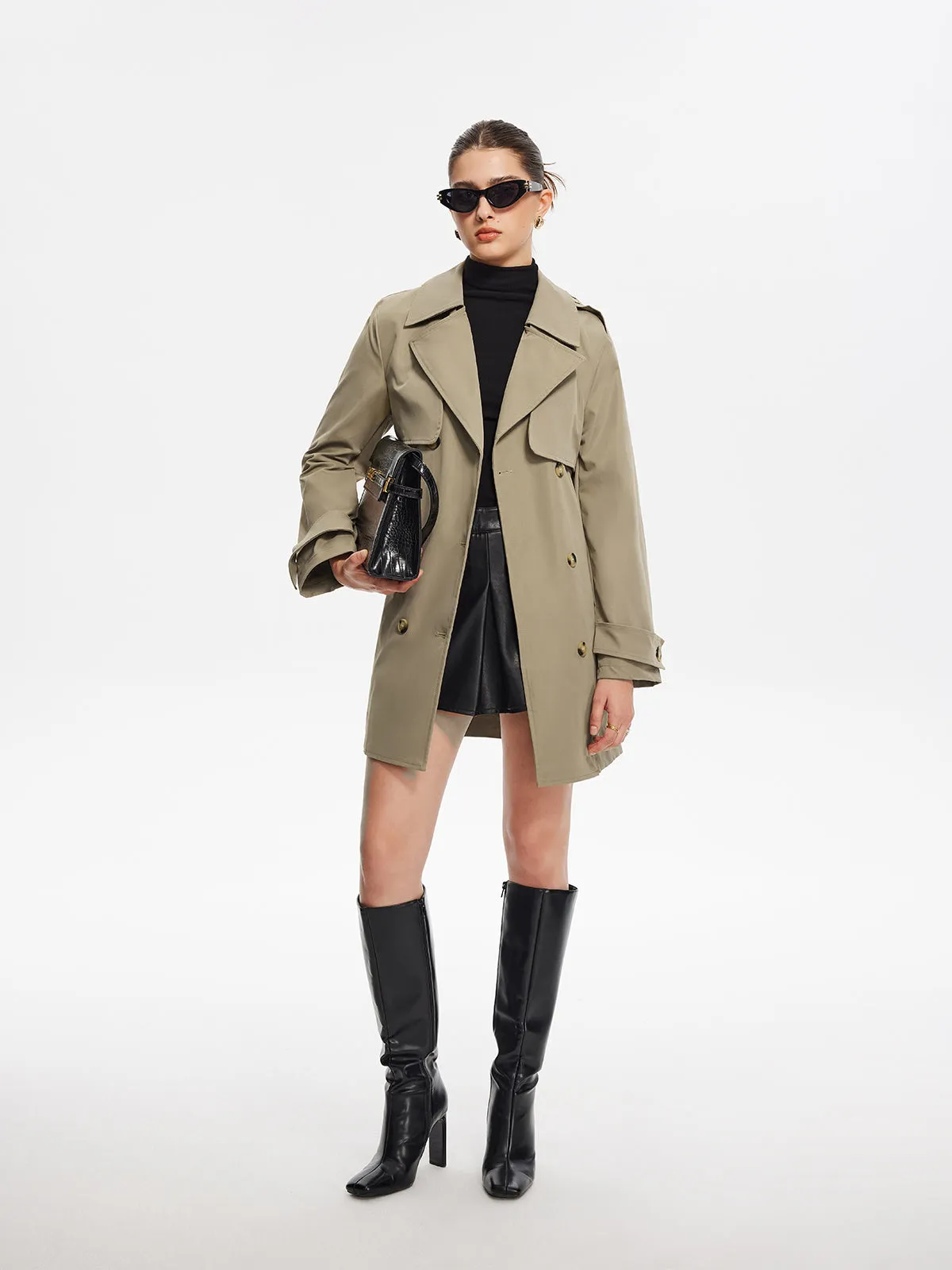 Wide-Belted Lapel Trench Coat sold by COMMENSE product image thumbnail 2