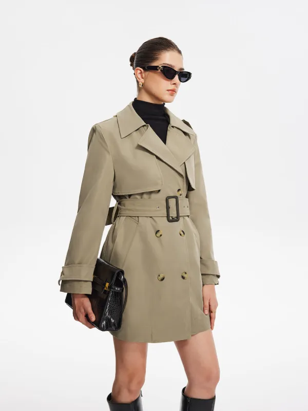Wide-Belted Lapel Trench Coat sold by COMMENSE