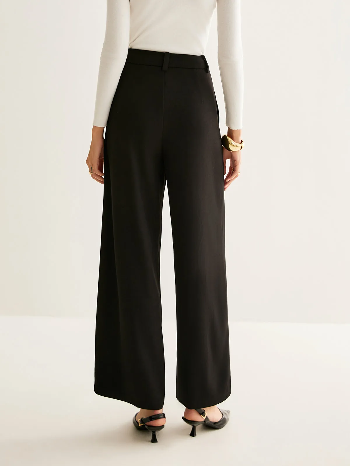 High-Waist Piping Wide-Leg Pants sold by COMMENSE product image thumbnail 5