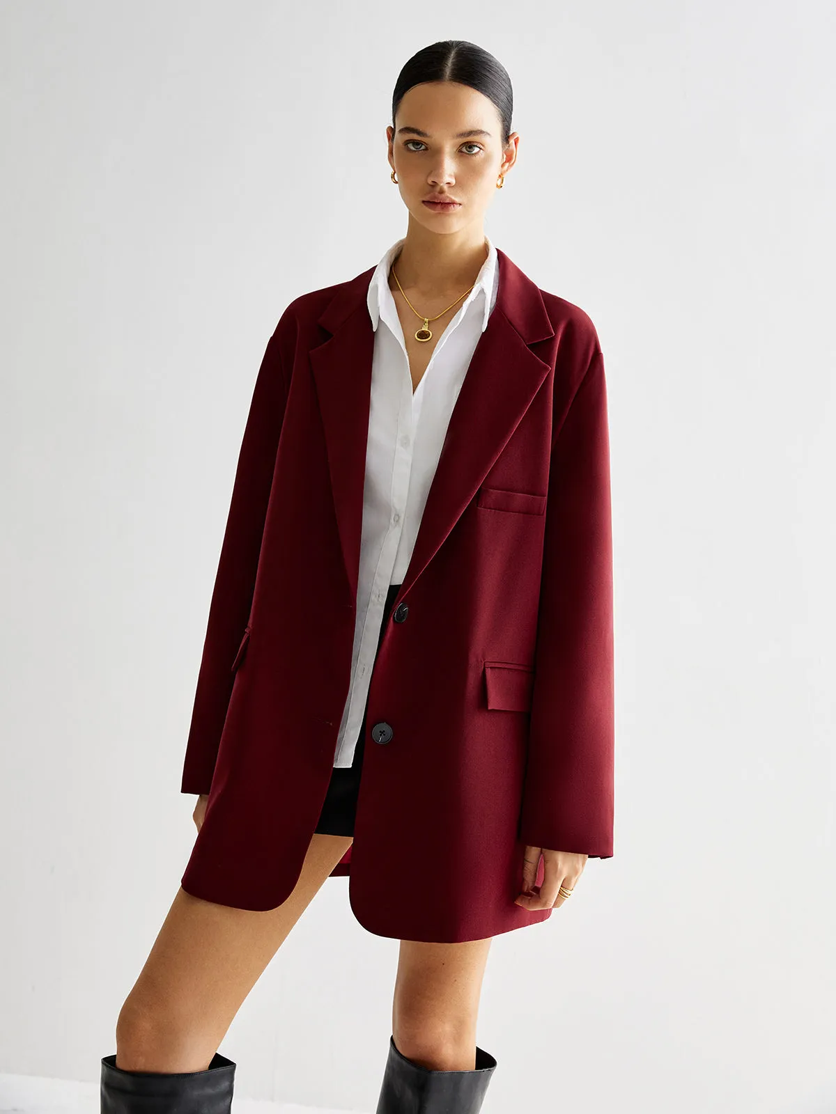 Tie Back Shift Blazer sold by COMMENSE product image thumbnail 4