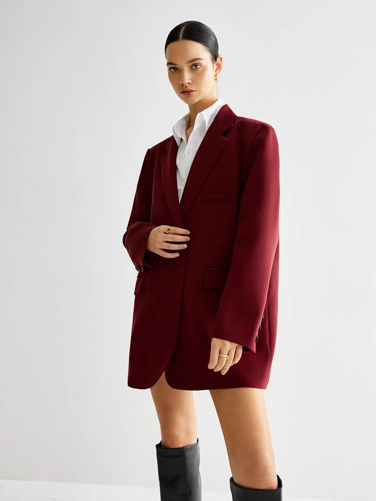 Tie Back Shift Blazer sold by COMMENSE product image thumbnail 5
