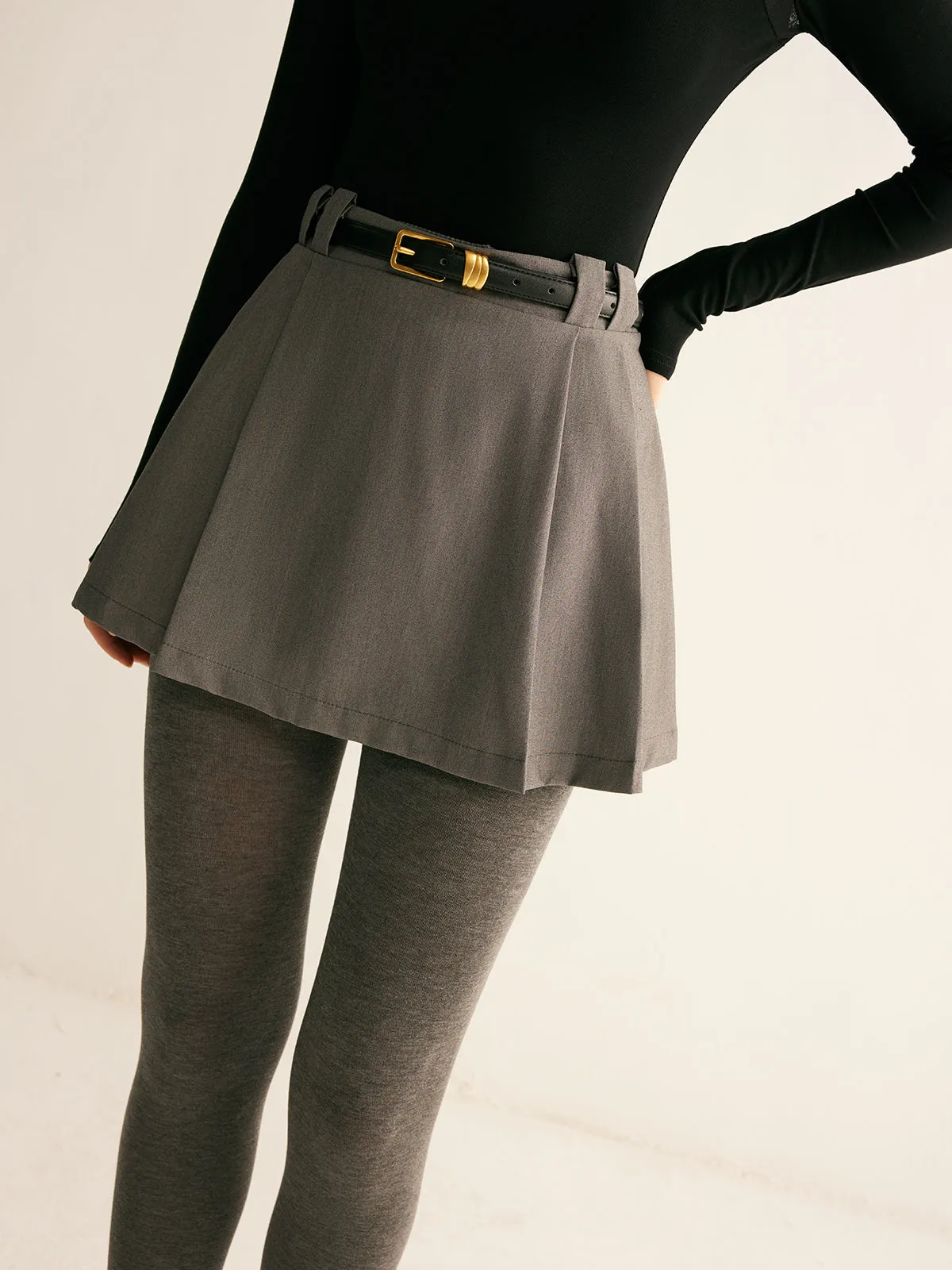 Pleated Suit Mini Skirt Without Belt sold by COMMENSE product image thumbnail 3