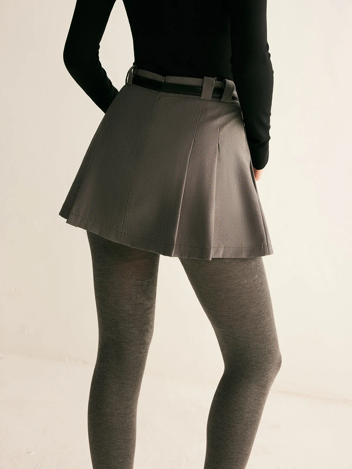 Pleated Suit Mini Skirt Without Belt sold by COMMENSE product image thumbnail 4