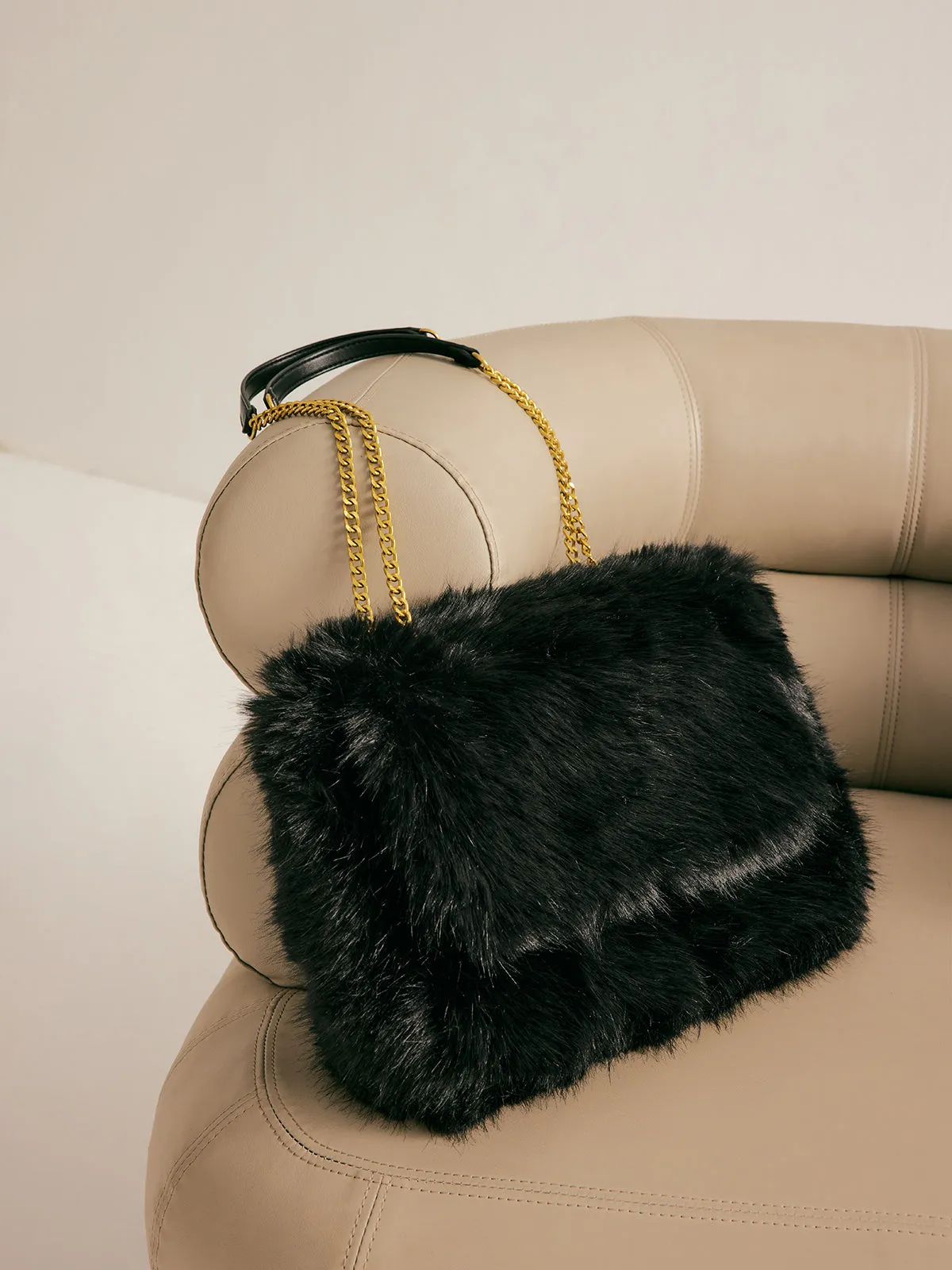 Large Capacity Fuzzy Flap Bag sold by COMMENSE product image thumbnail 2