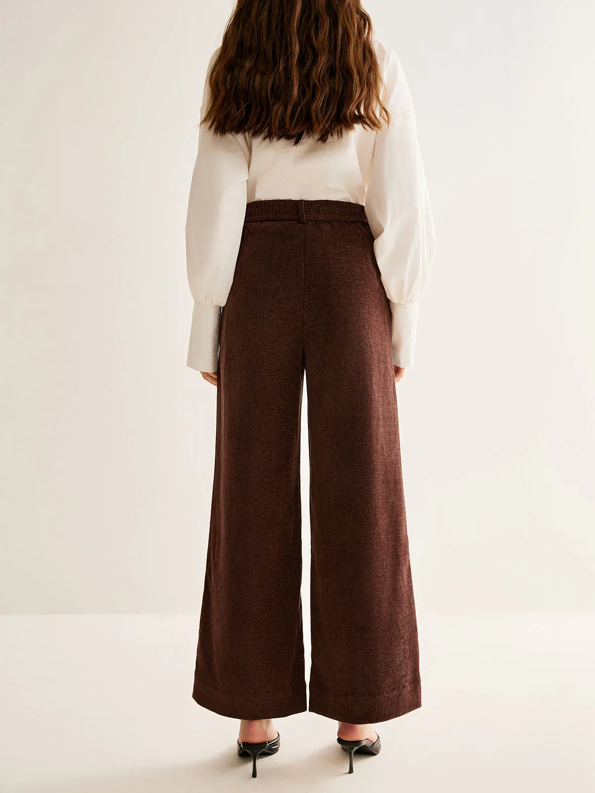 Corduroy Wide-Leg Pants Without Belt sold by COMMENSE product image thumbnail 5