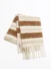 Color Block Striped Tassel Scarf sold by COMMENSE