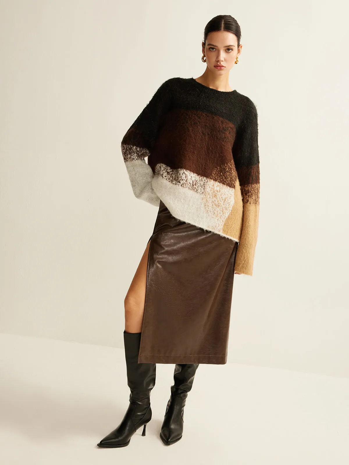 Versatile Color Block Loose Sweater sold by COMMENSE product image thumbnail 3