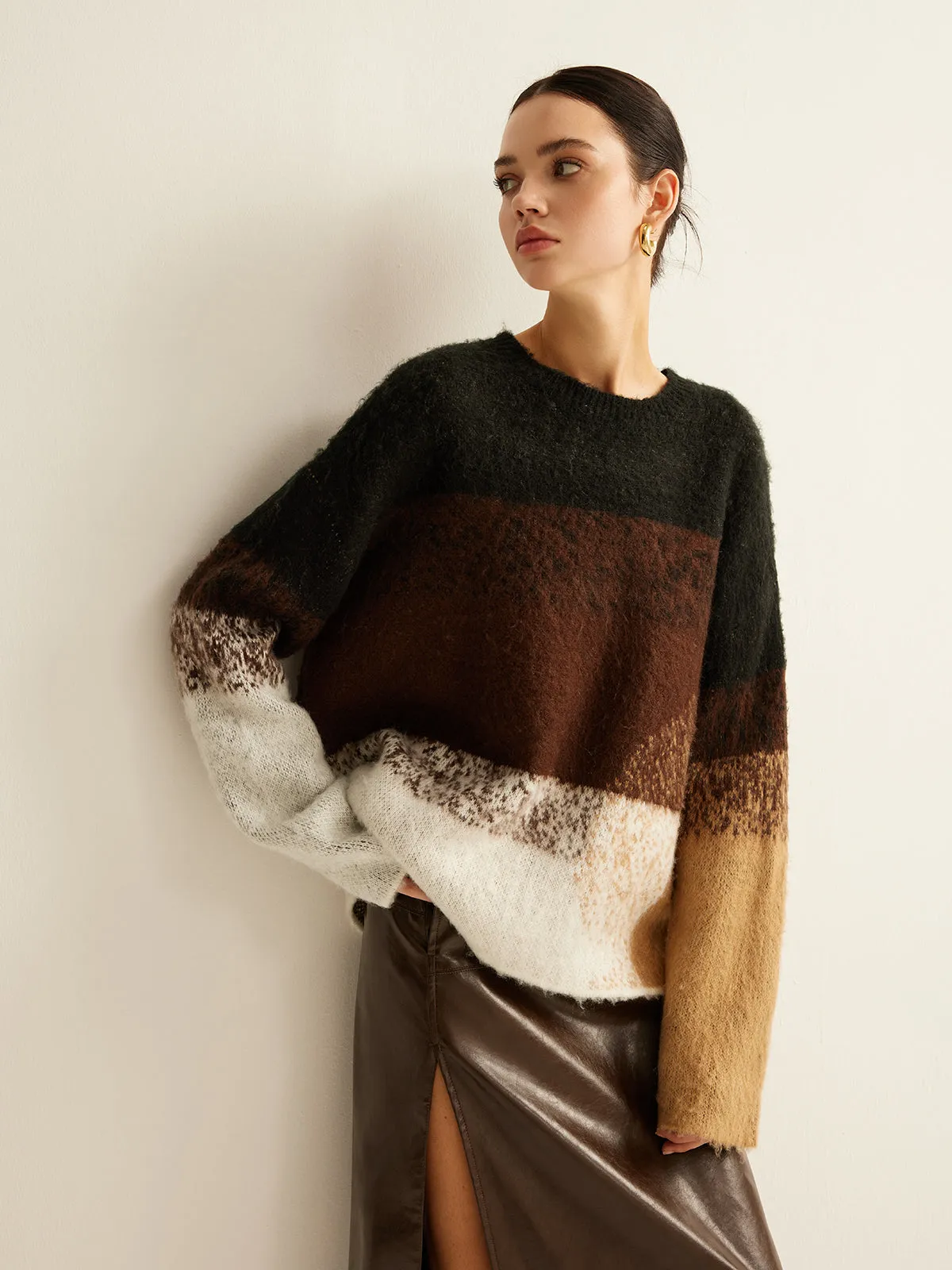 Versatile Color Block Loose Sweater sold by COMMENSE product image thumbnail 4