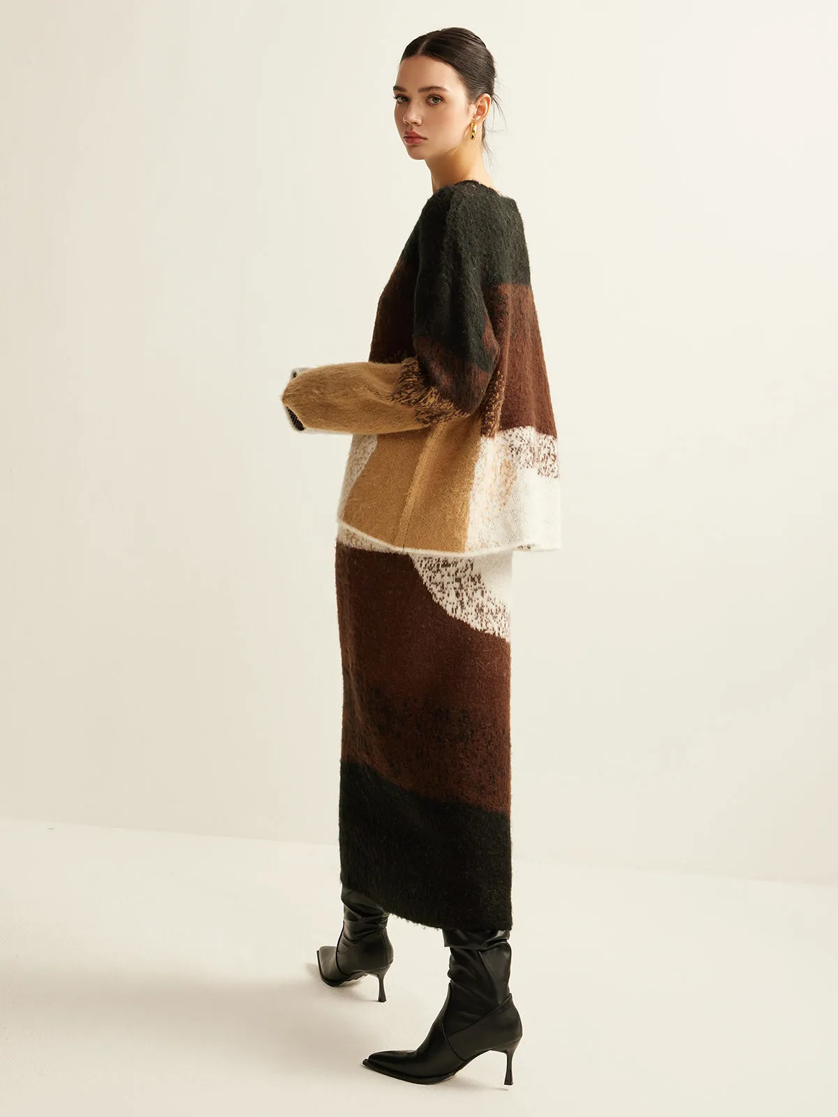 Color Block Sweater Skirt sold by COMMENSE product image thumbnail 3