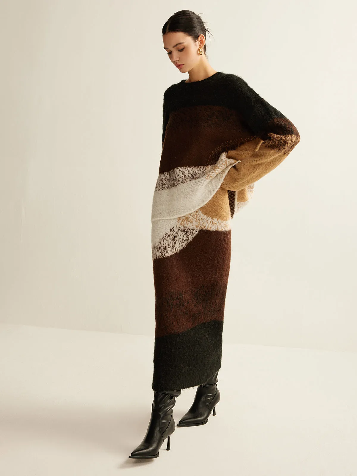 Color Block Sweater Skirt sold by COMMENSE product image thumbnail 4