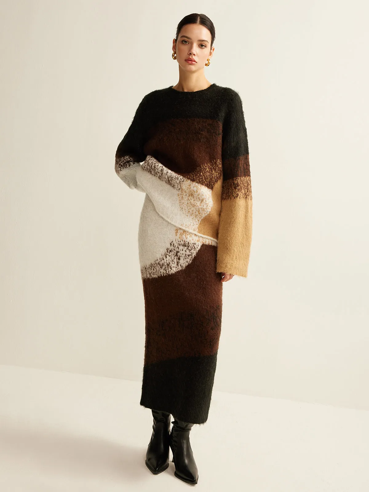 Color Block Sweater Skirt sold by COMMENSE product image thumbnail 5