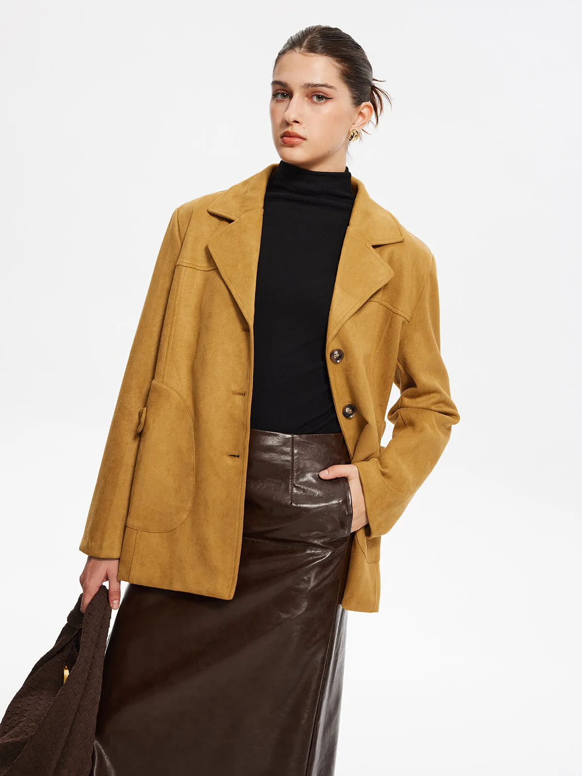 Plain Cozy Suede Blazer sold by COMMENSE product image thumbnail 2