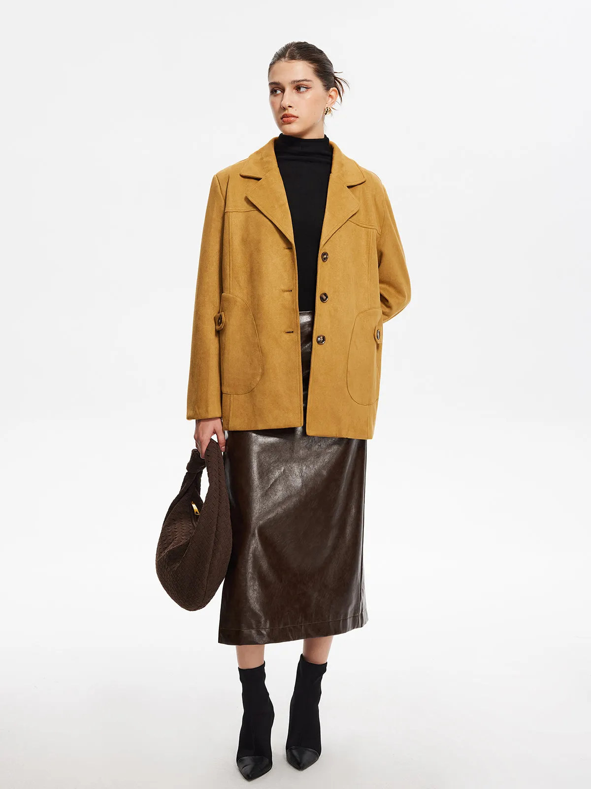 Plain Cozy Suede Blazer sold by COMMENSE product image thumbnail 4