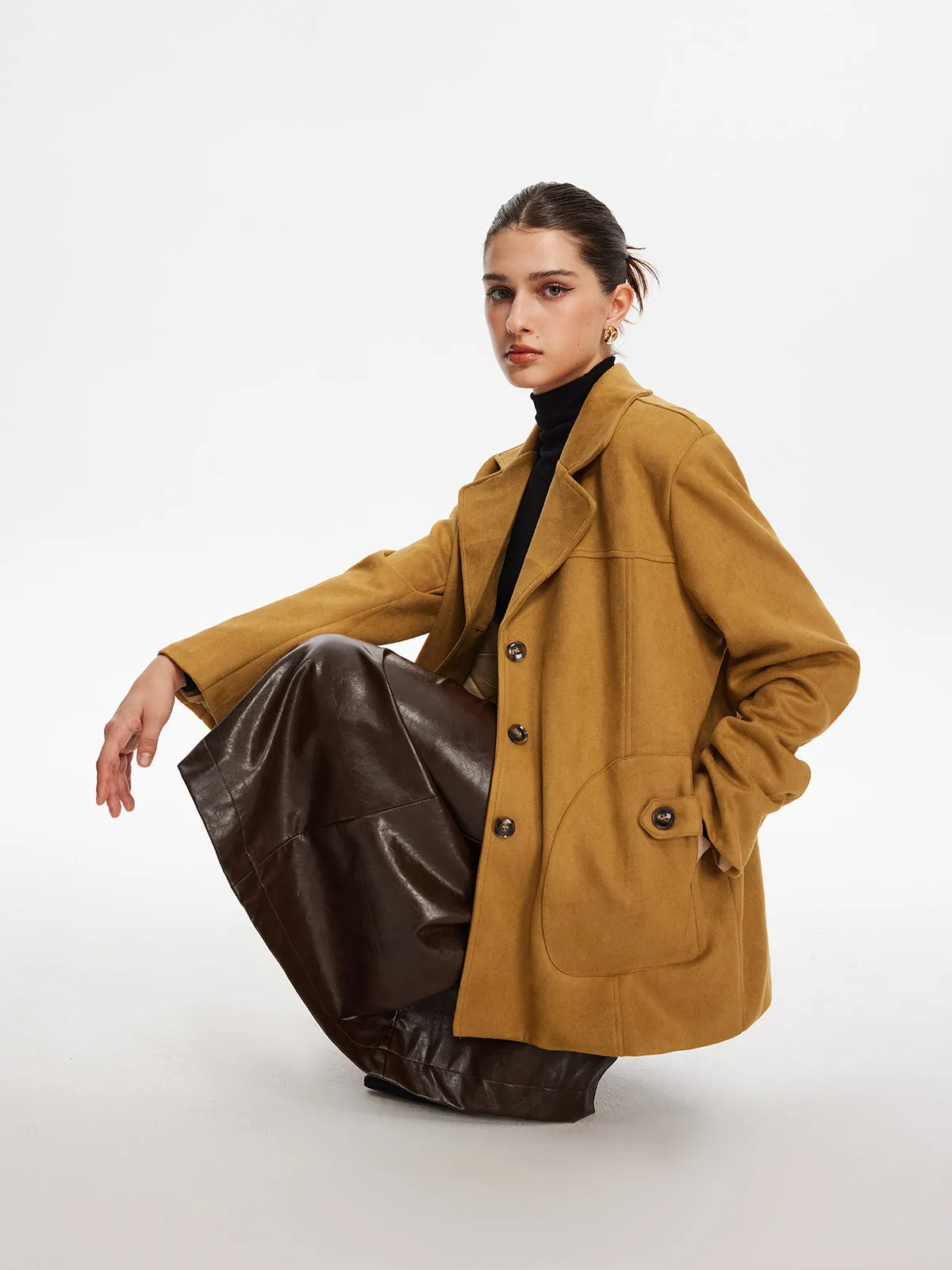 Plain Cozy Suede Blazer sold by COMMENSE