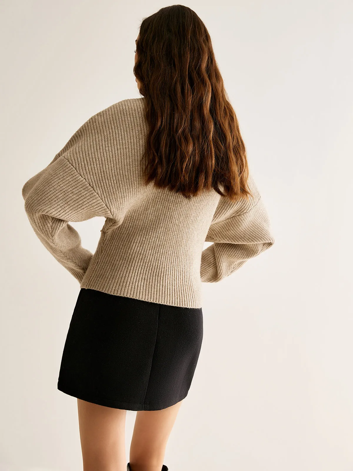 Wool-Blend Turtleneck Sweater Without Belt sold by COMMENSE product image thumbnail 4