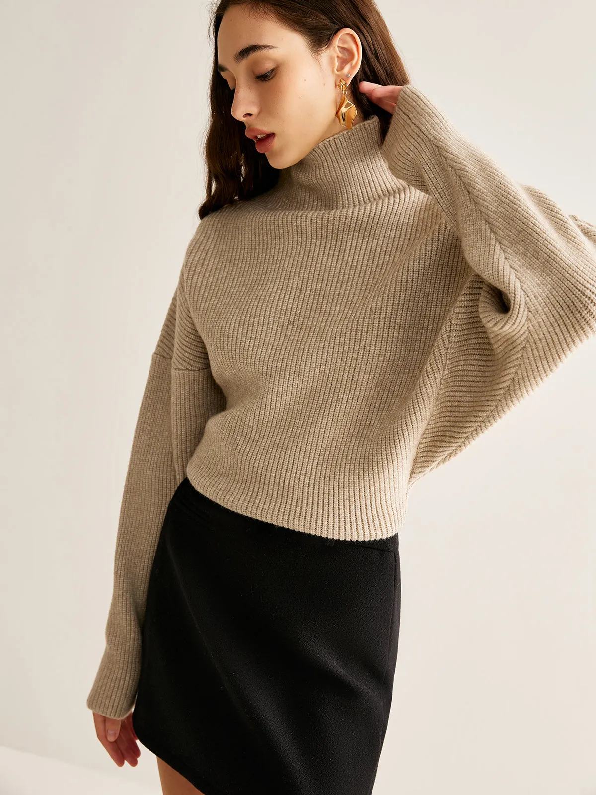 Wool-Blend Turtleneck Sweater Without Belt sold by COMMENSE product image thumbnail 2