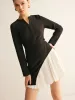 Two-Tone Pleated Short Dress sold by COMMENSE