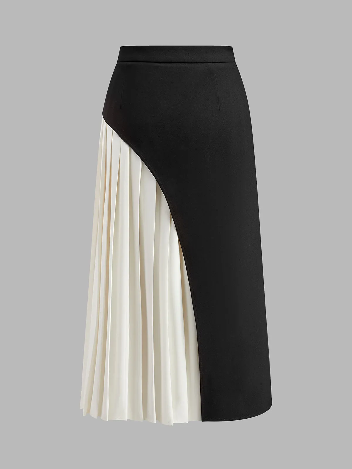 Two-Tone Pleated Midi Skirt sold by COMMENSE product image thumbnail 5