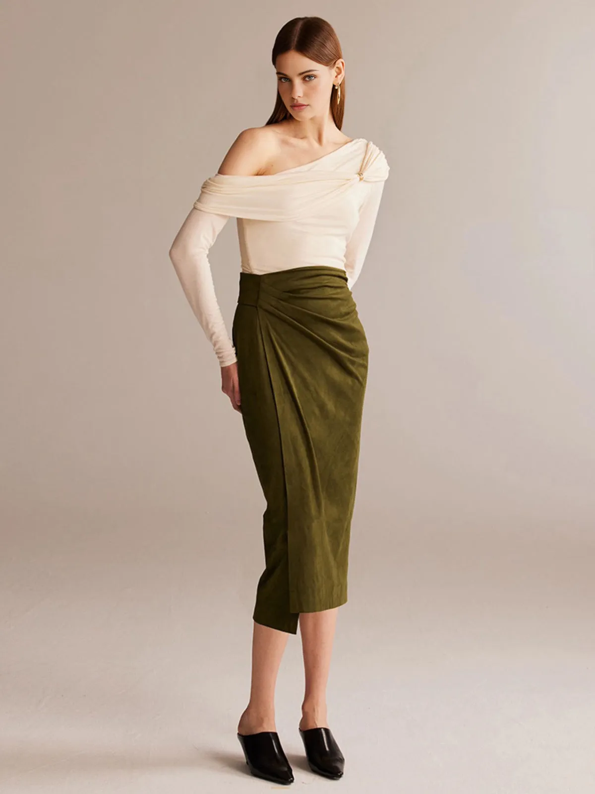 Vintage Pleated Tight Skirt sold by COMMENSE product image thumbnail 2