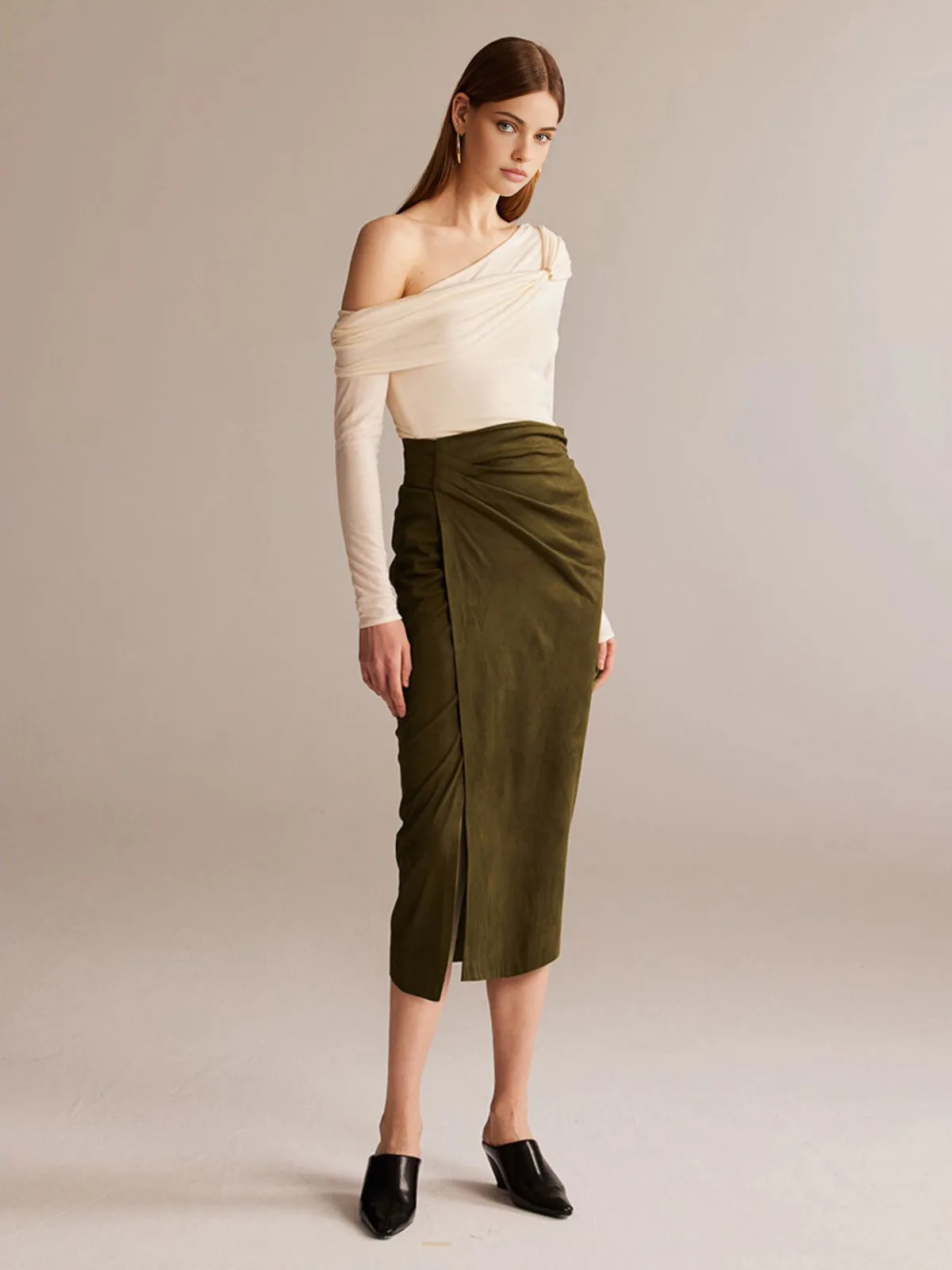 Vintage Pleated Tight Skirt sold by COMMENSE product image thumbnail 3