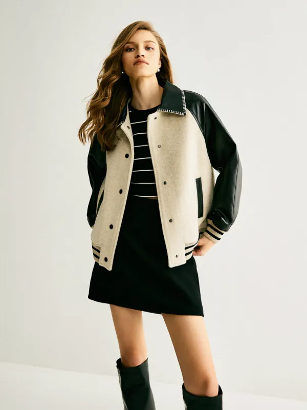 Athleisure Wool-Blend Panel Jacket sold by COMMENSE