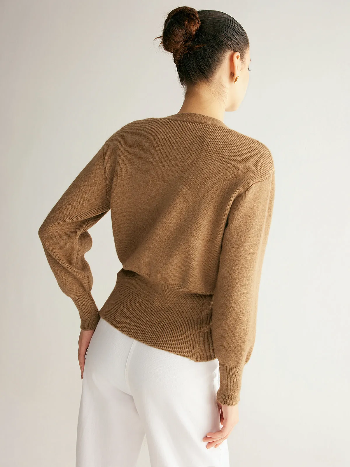 V-Neck Button Split Sweater sold by COMMENSE product image thumbnail 5
