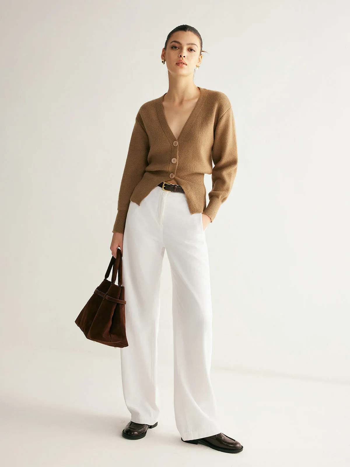 V-Neck Button Split Sweater sold by COMMENSE product image thumbnail 2