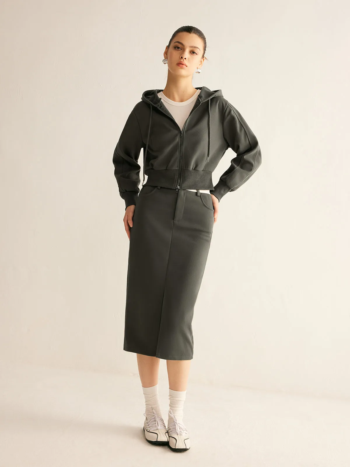 Athleisure Two-Way Zipper Hooded Jacket sold by COMMENSE product image thumbnail 5