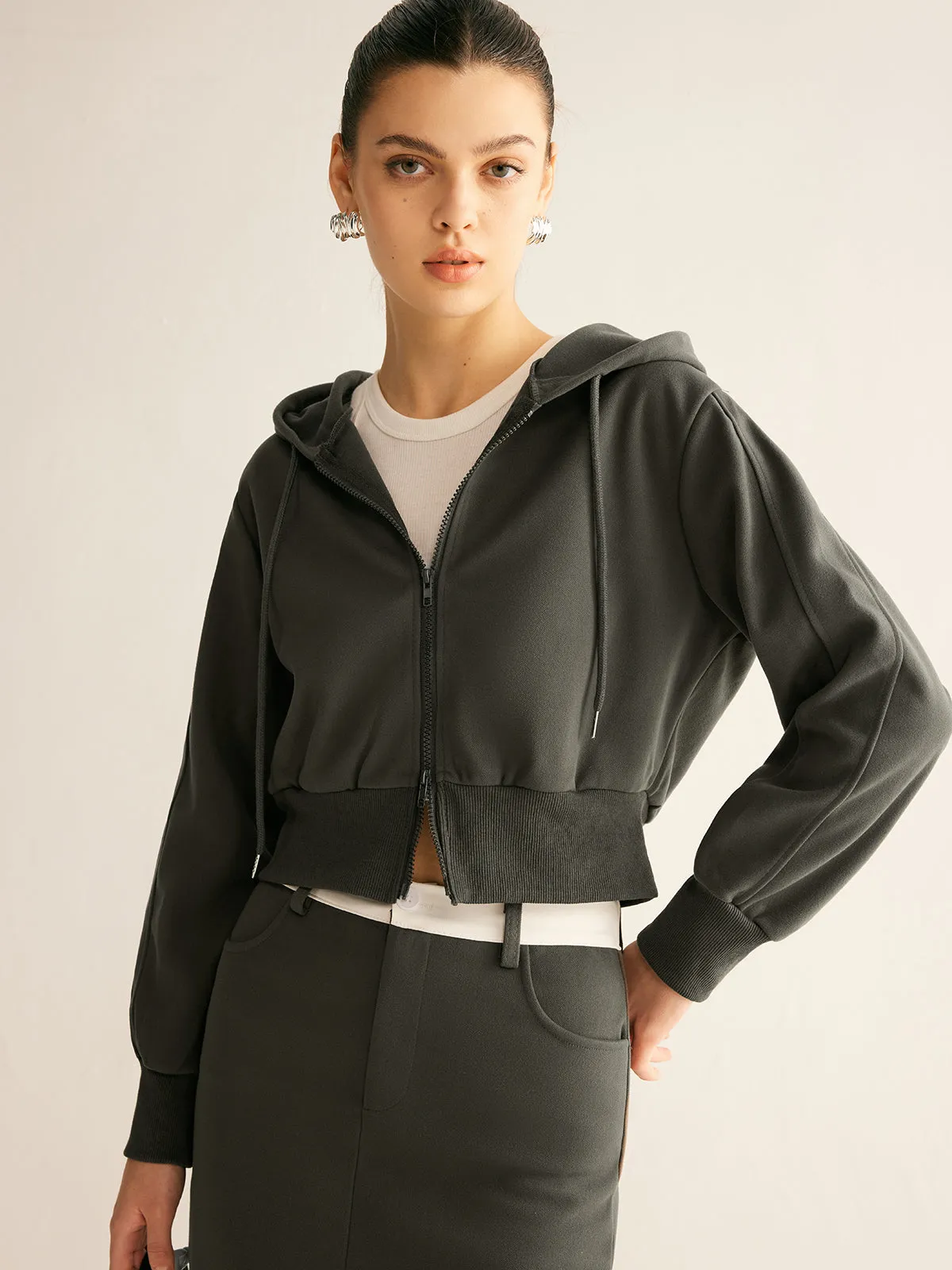 Athleisure Two-Way Zipper Hooded Jacket sold by COMMENSE product image thumbnail 2