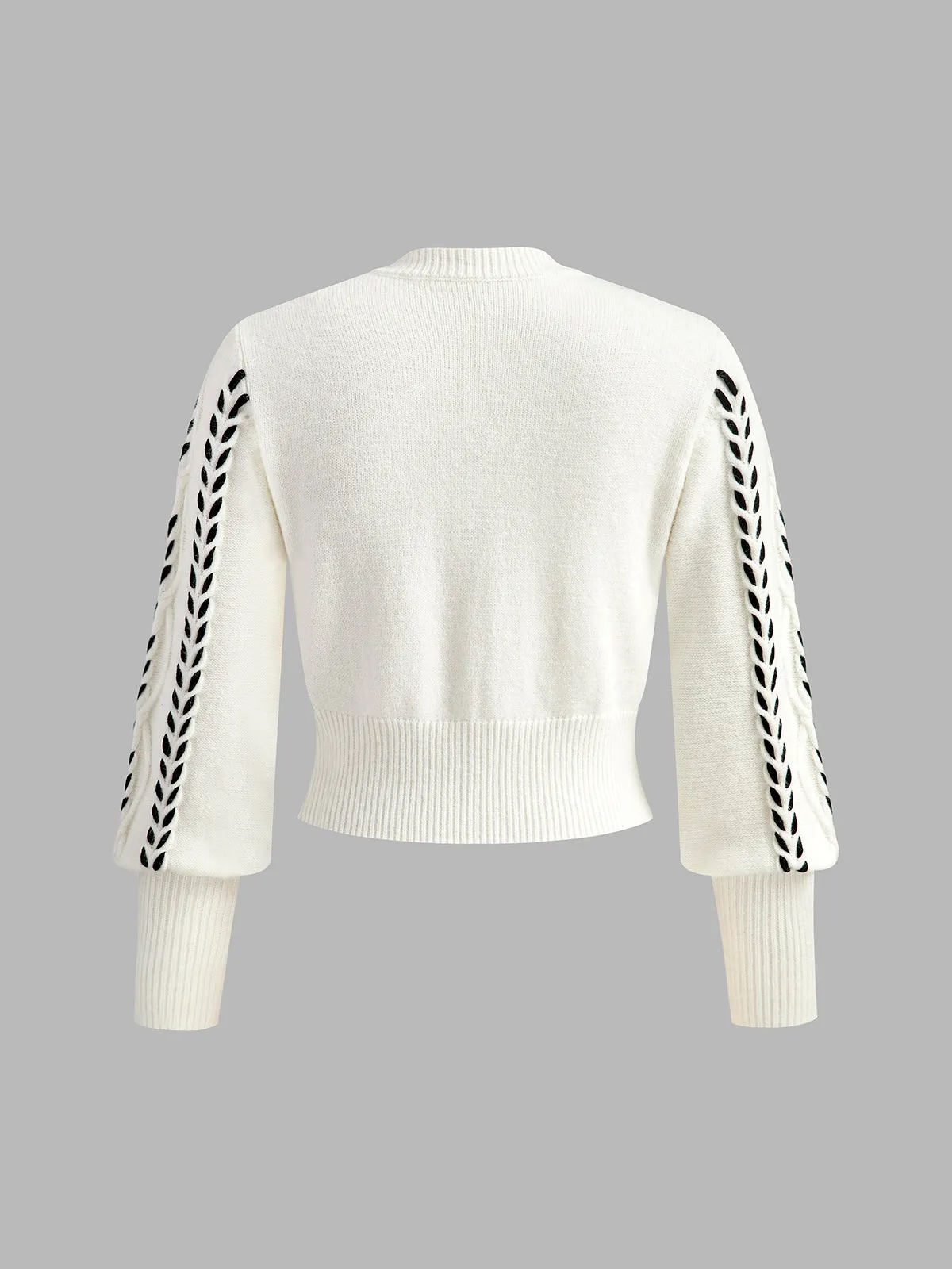 Contrast Binding Cinched Sweater sold by COMMENSE product image thumbnail 2