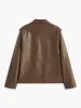Button Cargo PU Leather Jacket sold by COMMENSE