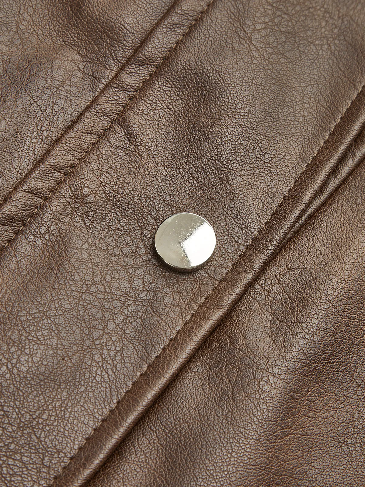 Button Cargo PU Leather Jacket sold by COMMENSE product image thumbnail 2