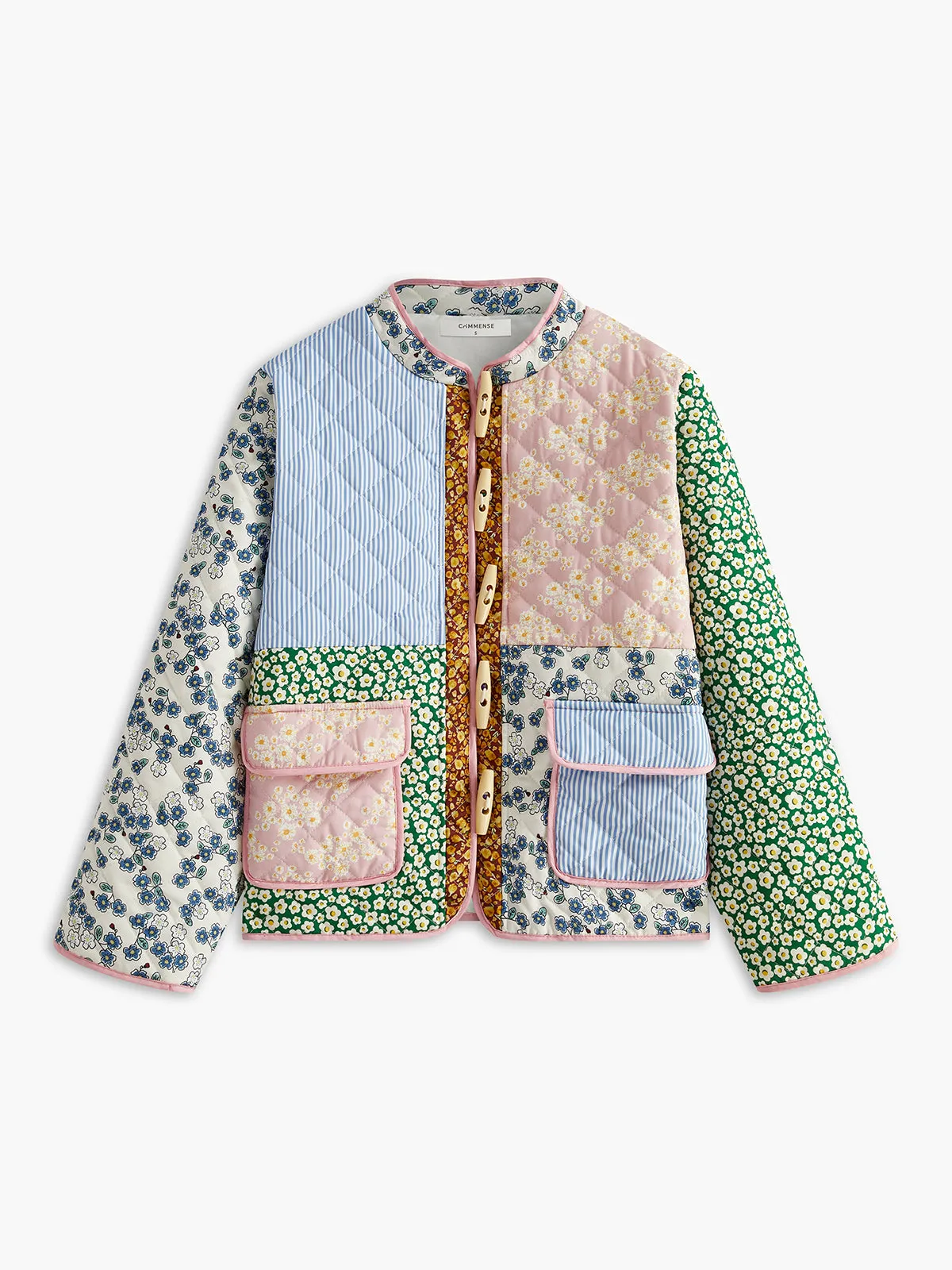 Colorful Printed Button Winter Coat sold by COMMENSE