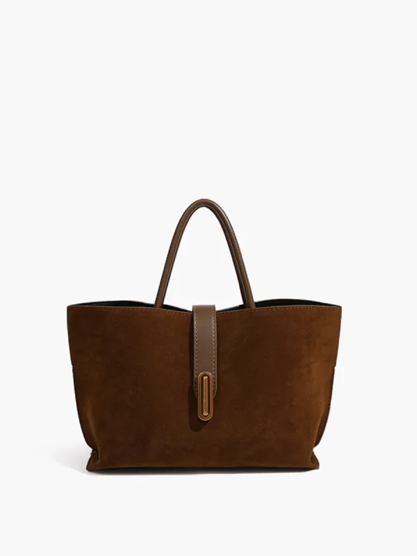 Top Handle Suede Compartment Bag sold by COMMENSE